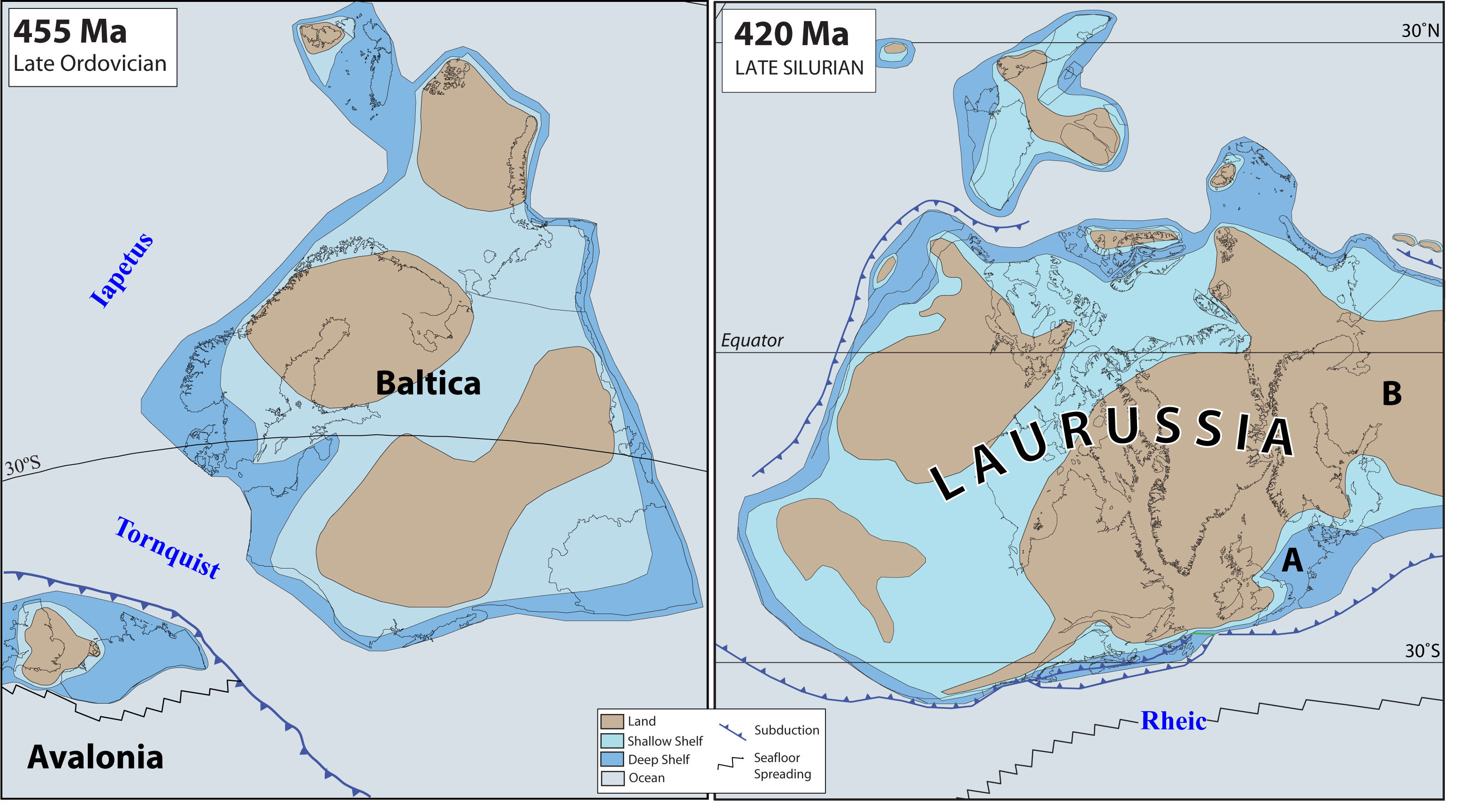 Paleographic reconstruction tecto